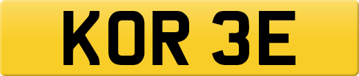KOR 3E private number plate